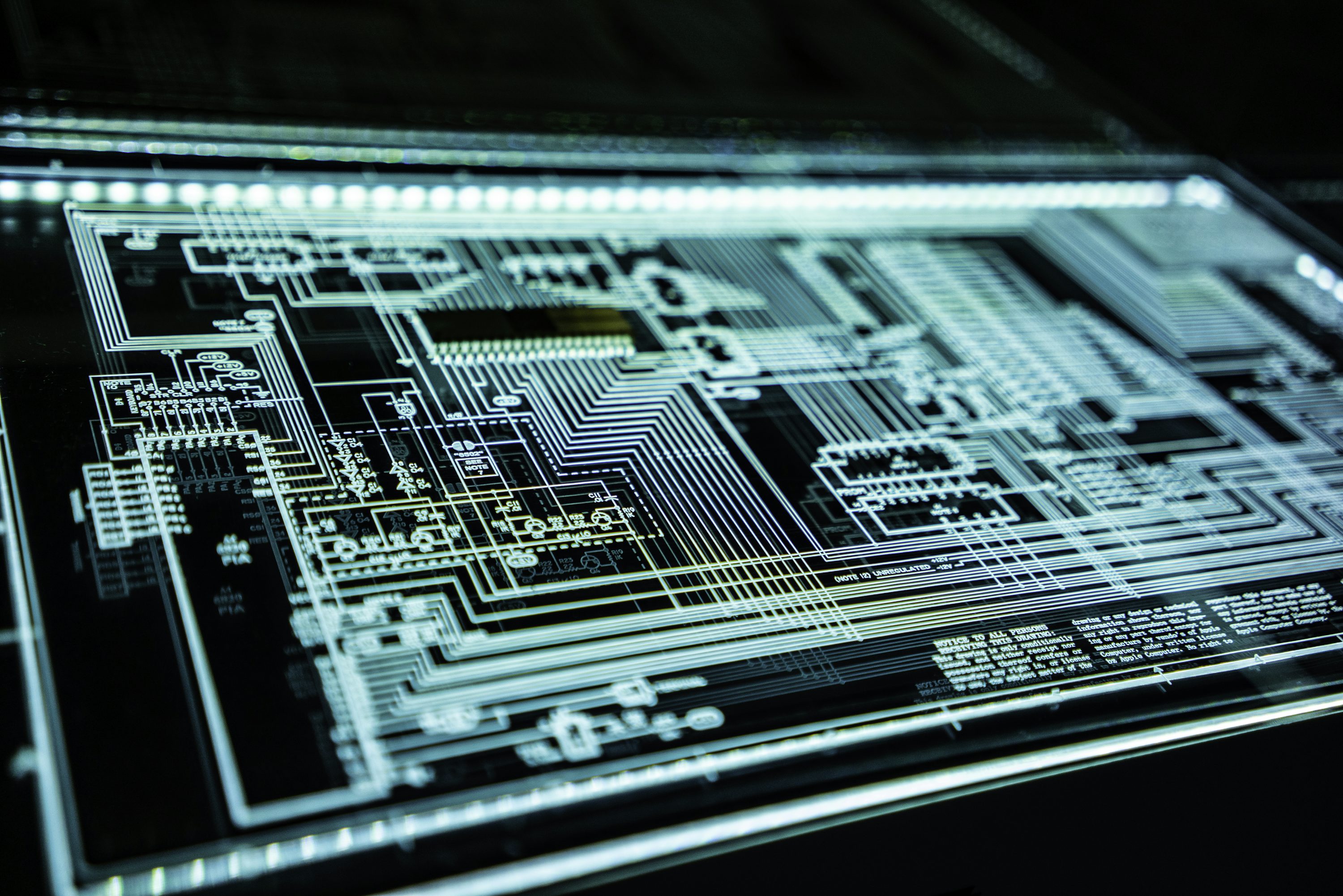 Research background showing electronic circuits and technology
